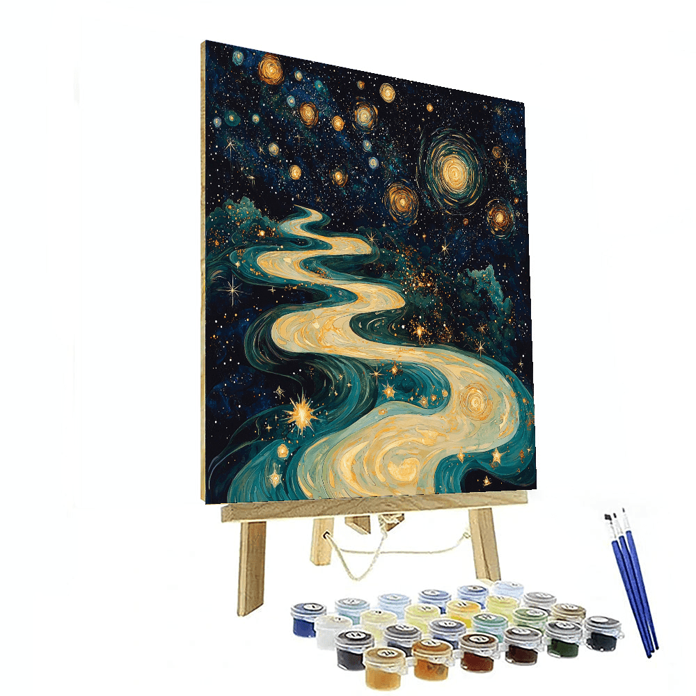 Vija Celmins Inspired Abstract Cosmic Exploration - DIY Painting By Numbers Kit