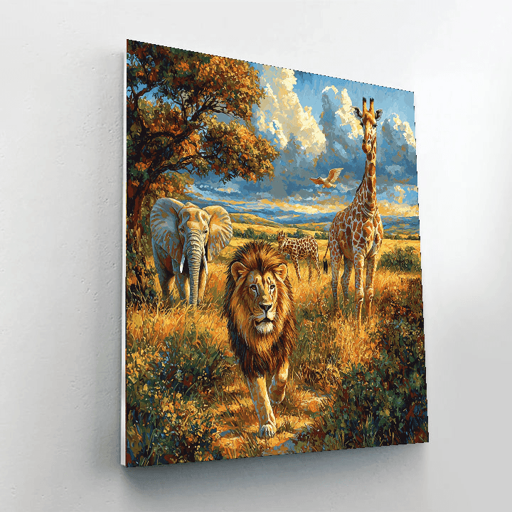 Shepherd Inspired Majestic African Wildlife  Number Painting