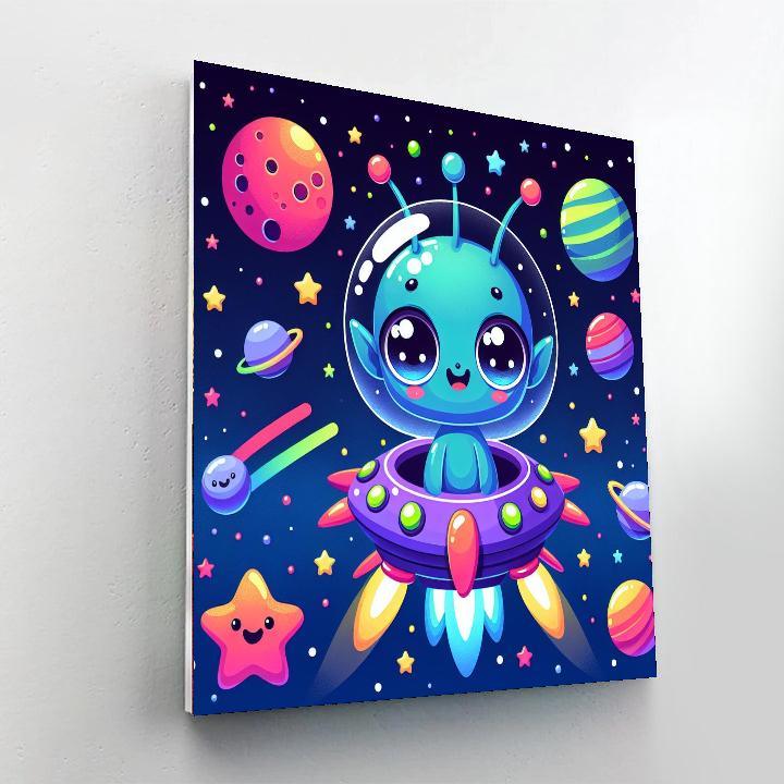 Exploring Space With Aliens Paint By Number