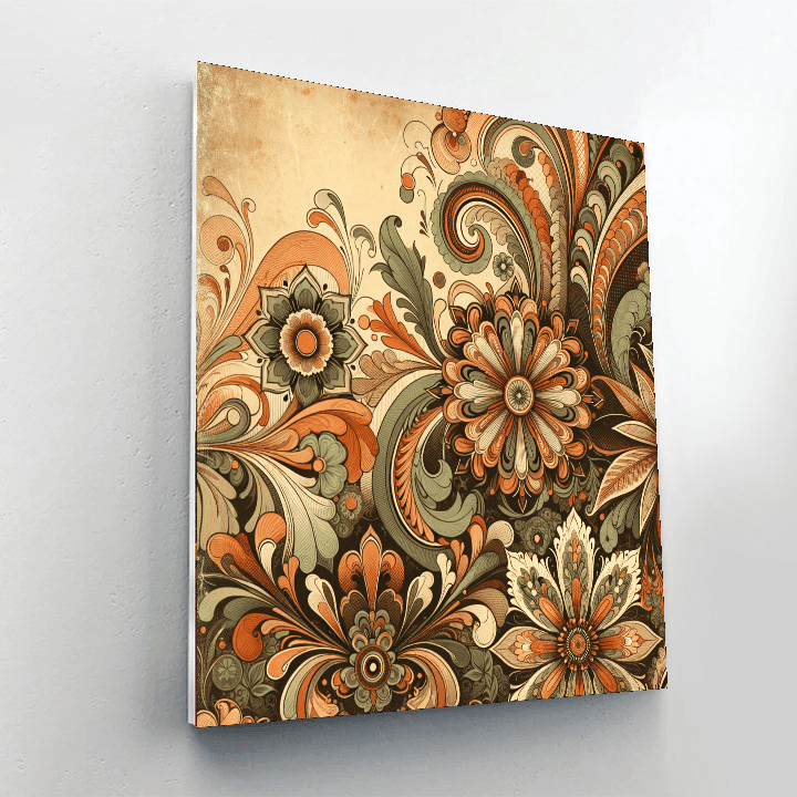 Retro Floral Boho Wall Hanging Number Painting