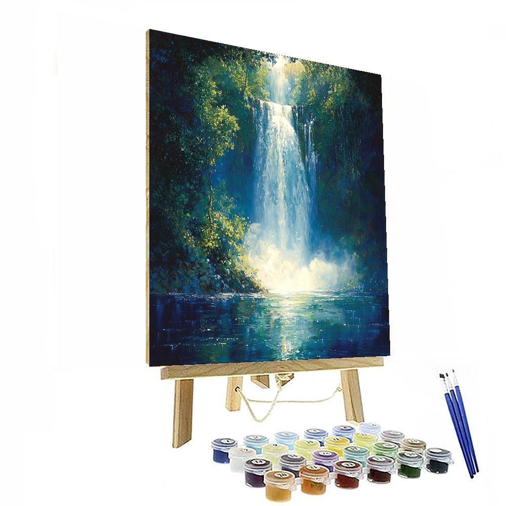 Church Inspired Enchanting Waterfall  Paint By Numbers