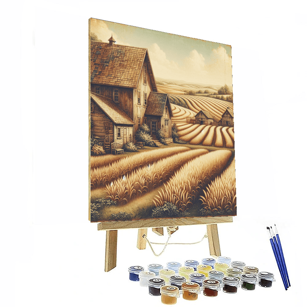 Vintage Farmhouse Scene Paint By Numbers Kits