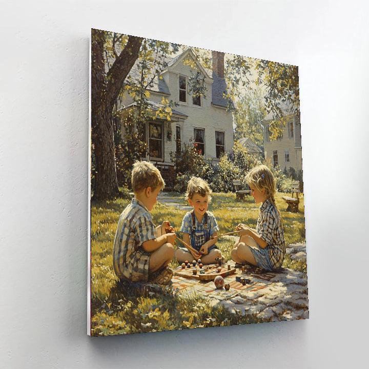 Norman Rockwell Inspired Whimsical Childhood Memories  Paint By Numbers