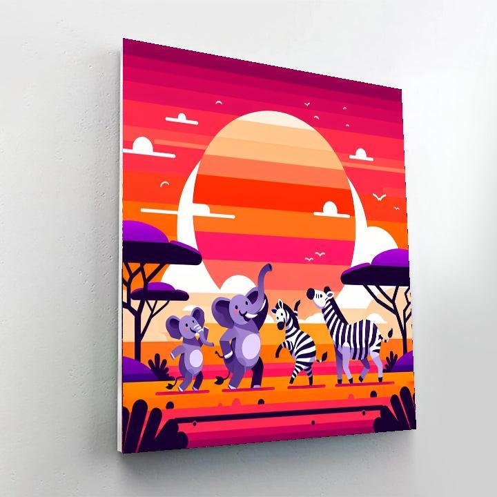 Sunset Safari Celebration Paint By Numbers