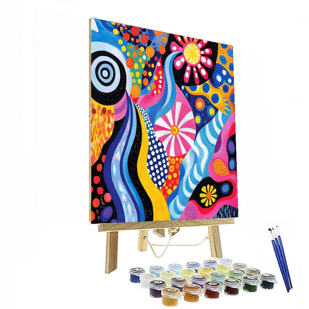 Paul Klee Inspired Vibrant Playfulness  Painting Number Kit