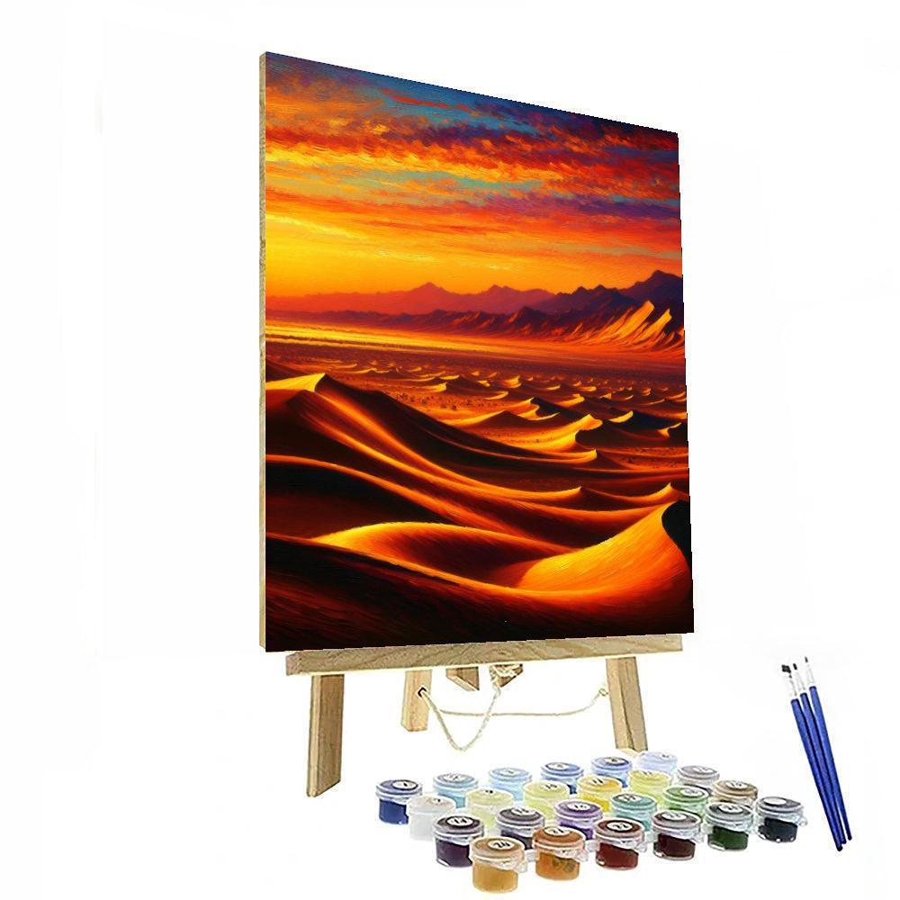 Sunset Over Golden Dunes Number Painting