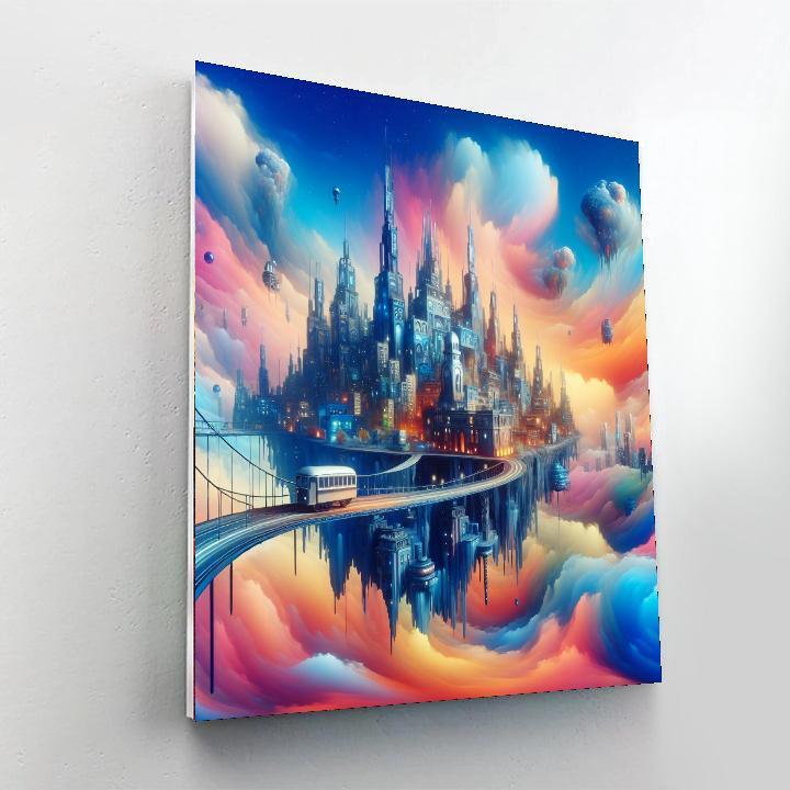 Floating Cityscape Dreams Numbered Painting Kits