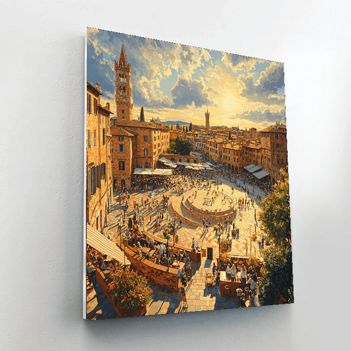 Siena's Piazza Del Campo Numbered Painting Kits