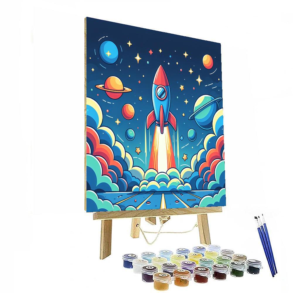 Rocket Launch Countdown DIY Paint By Numbers
