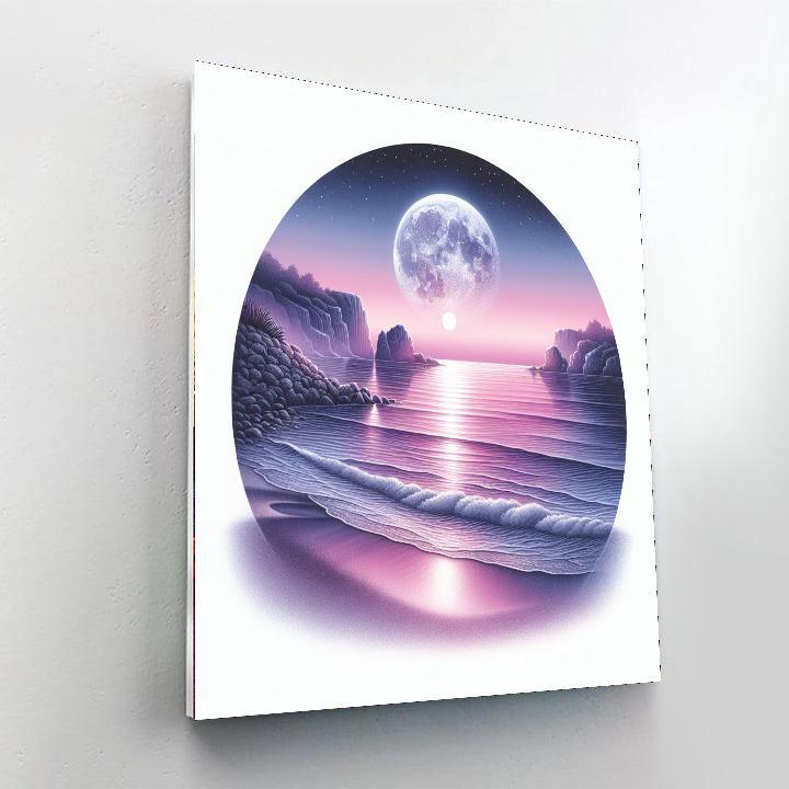 Romantic Coastal Twilight Number Painting