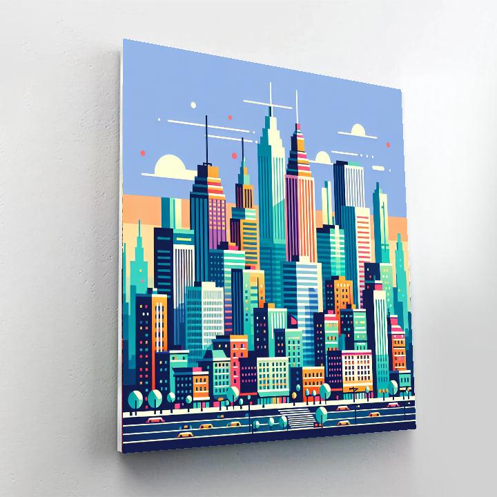City Skyline Extravaganza DIY Paint By Numbers