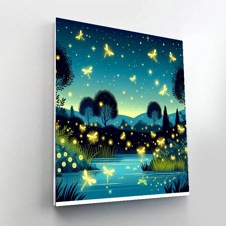 Charming Firefly Festival Paint By Numbers Art