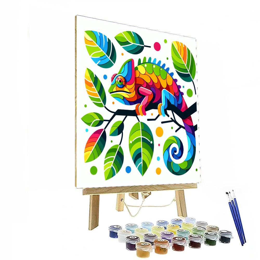 Rainbow Chameleon Discovery Painting Number Kit