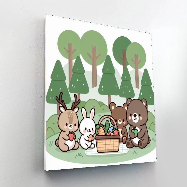Forest Animal Picnic Paint By Color
