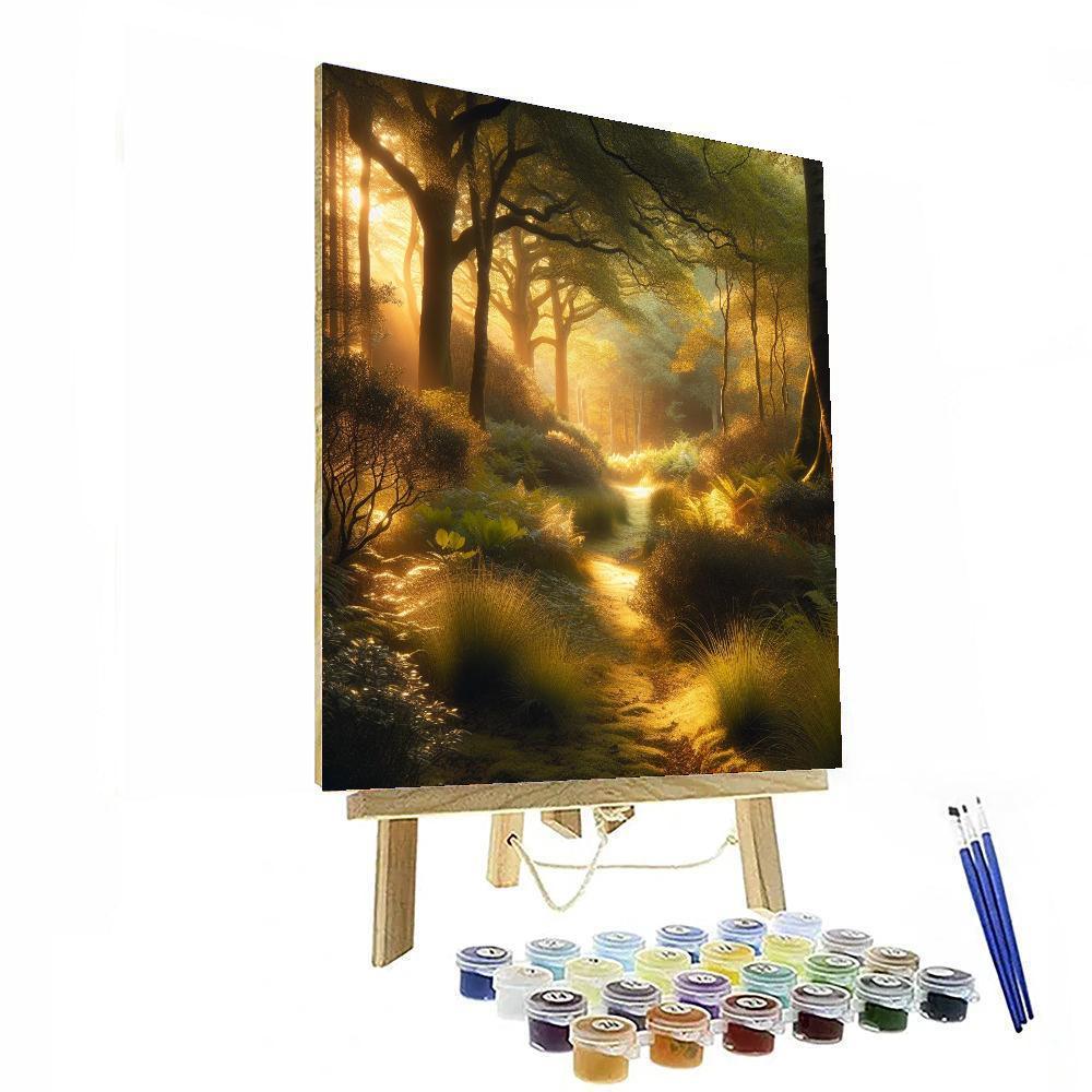 Golden Woodland Morning Paint By Color