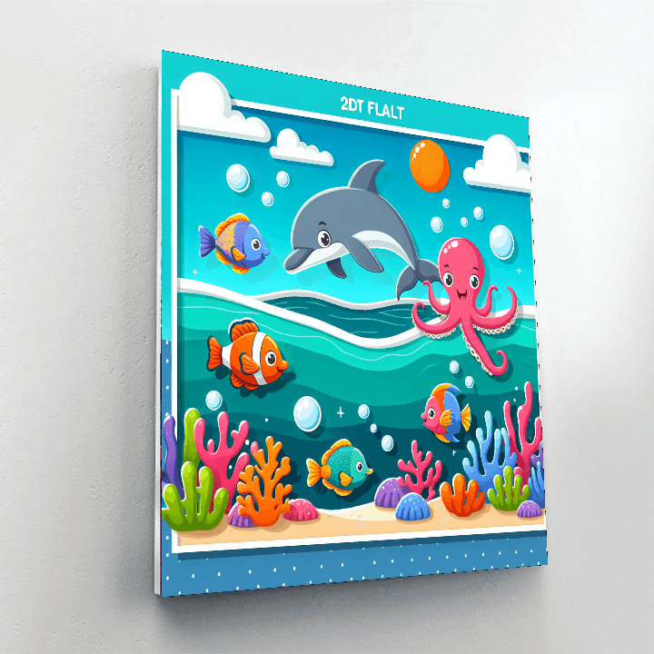 Underwater Adventure With Sea Friends Painting Number Kit