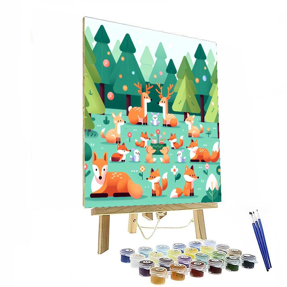 Merry Woodland Gathering Painting Number Kit