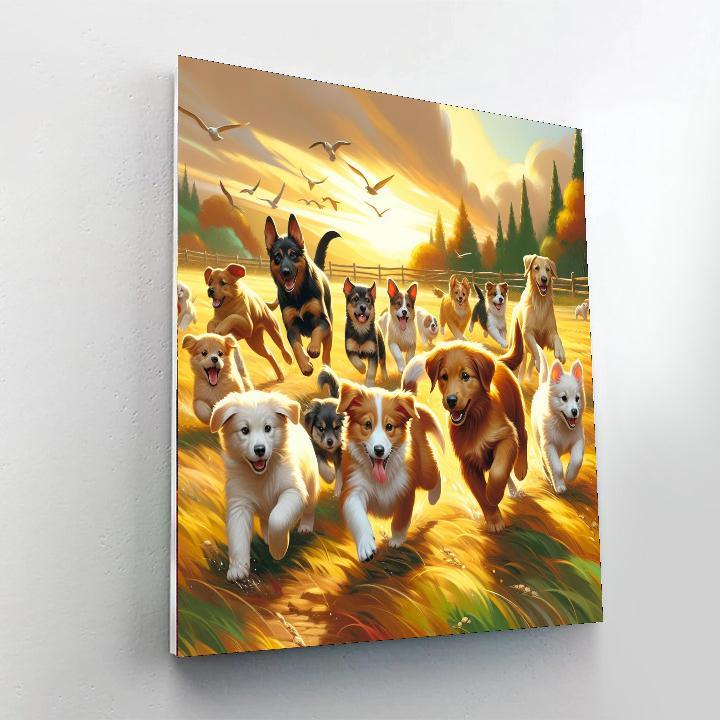 Playful Puppy Frolic Paint By Numbers Kits