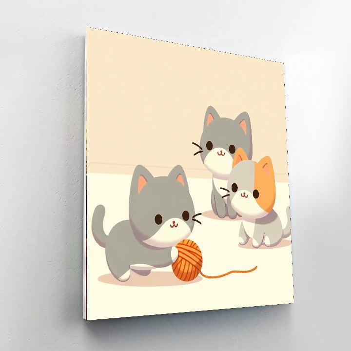 Playful Kitten Caper Numbered Painting Kits