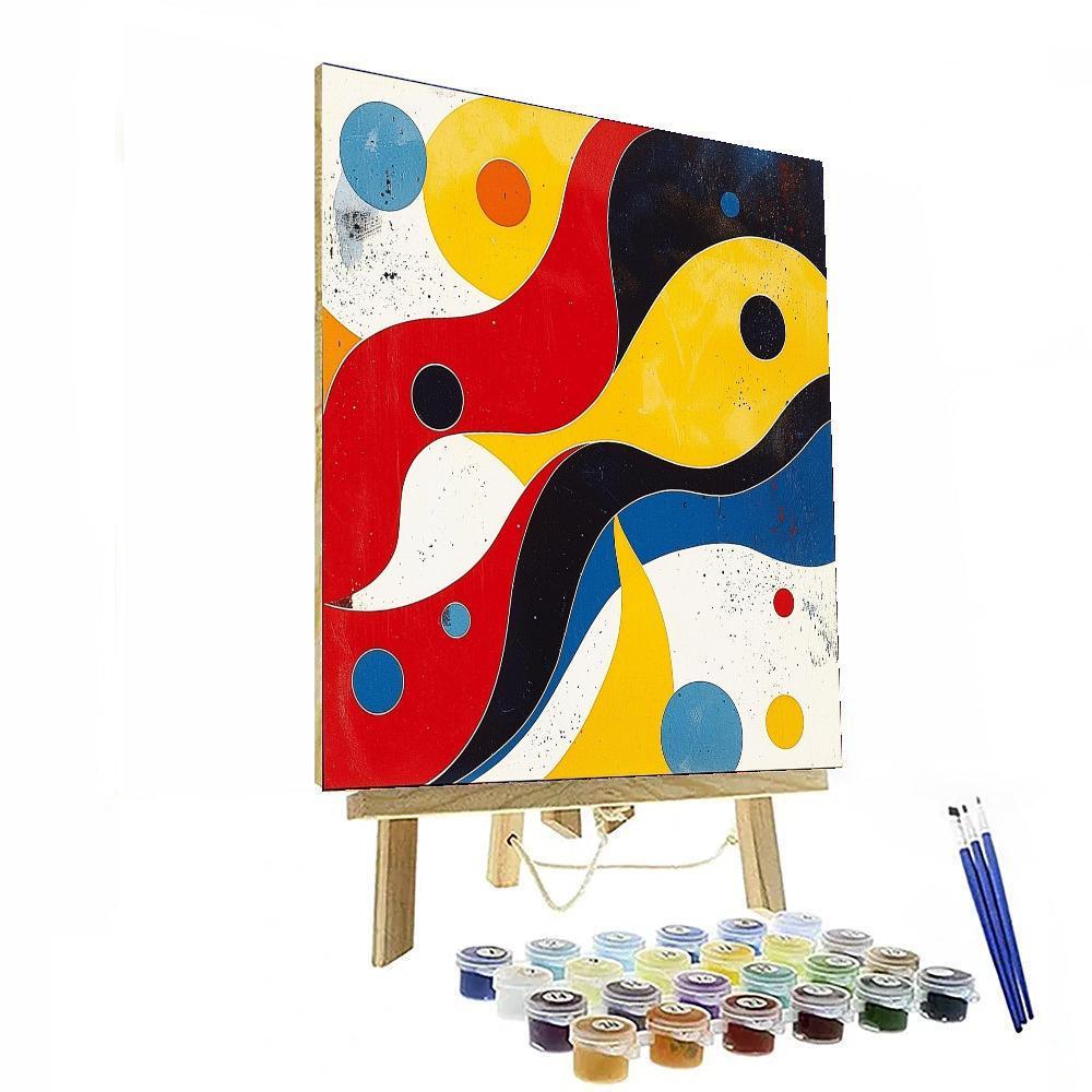 Joan Miró Inspired Serendipity Flow  Number Painting