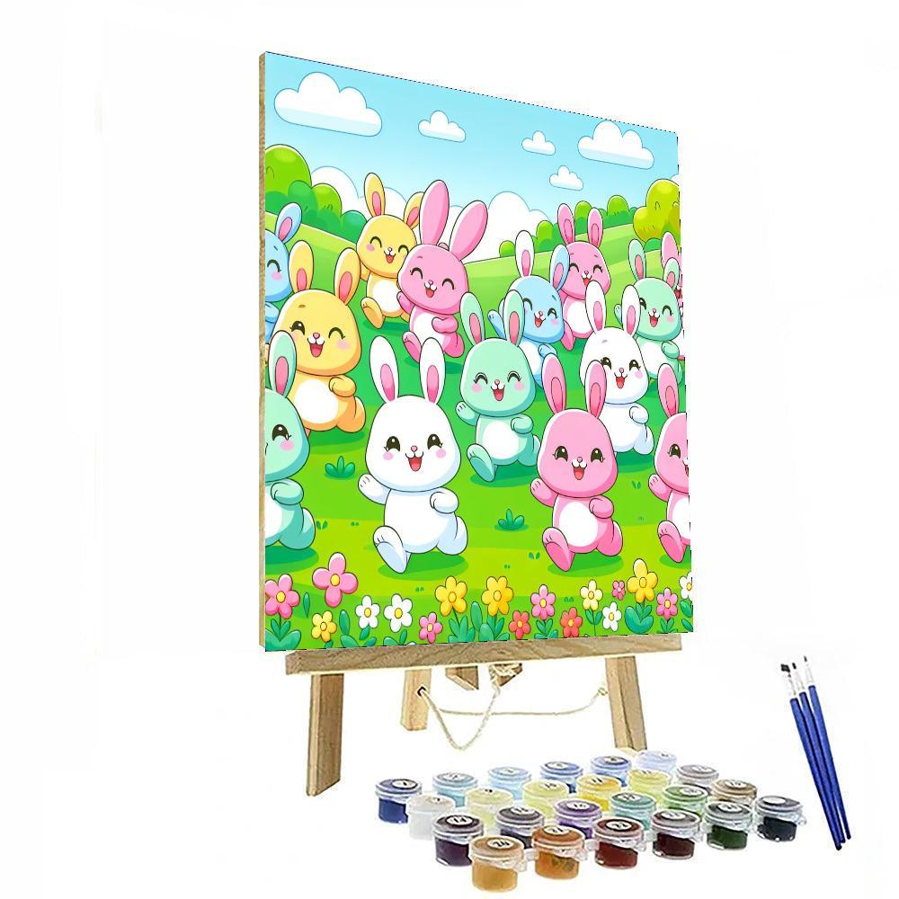 Cuddly Bunny Parade Paint By Color