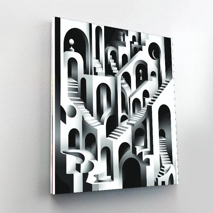 M.C. Escher Inspired Enchanted Conundrums  Paint By Numbers