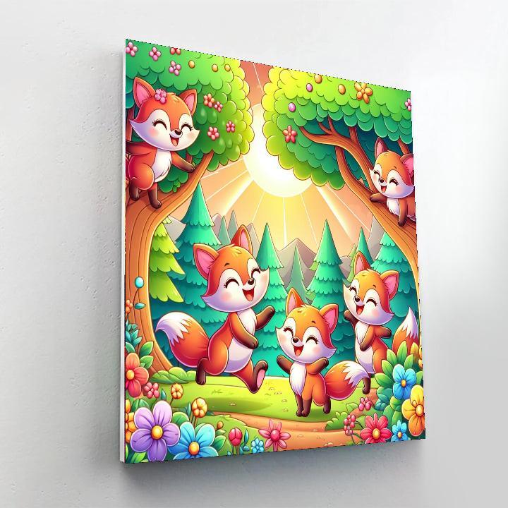 Fabulous Fox Family Paint By Numbers Art