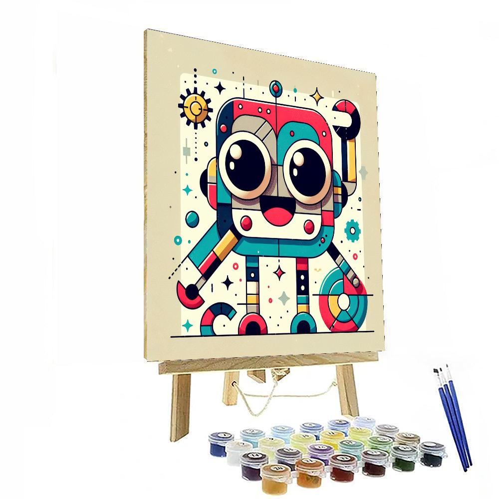 Funky Robot Fun Paint By Numbers Art