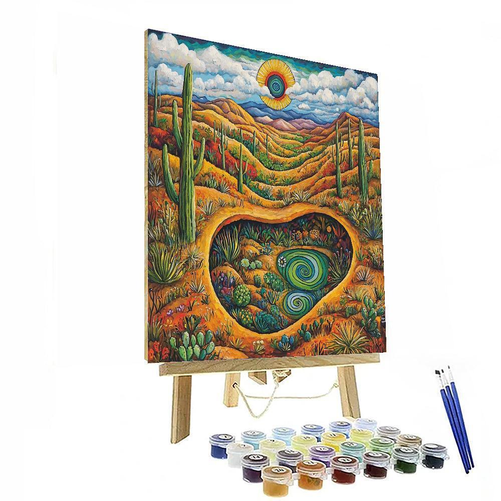 Frida Kahlo Inspired Illusions Of The Desert  Numbered Painting Kits