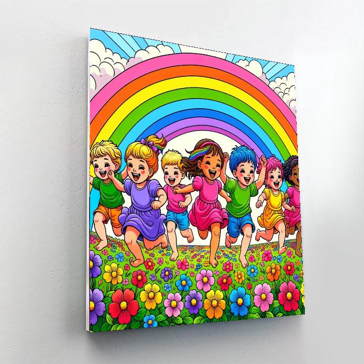 Rainbow Runners Painting Number Kit