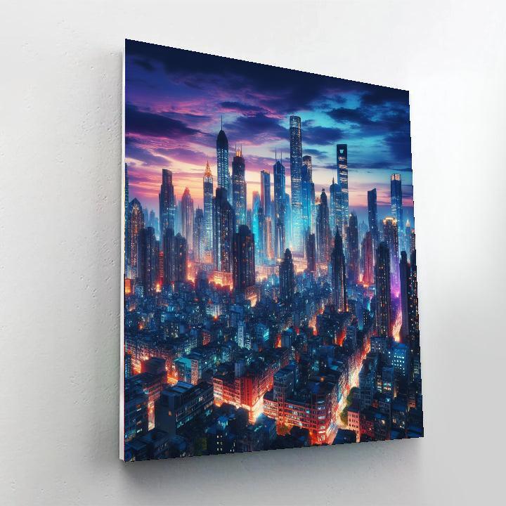 Cityscape Twilight Glow Painting Number Kit
