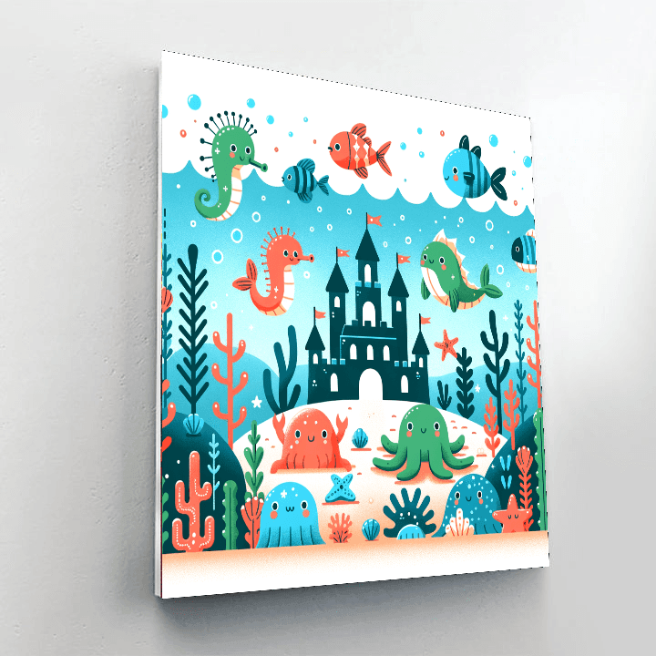 Underwater Castle Painting By Numbers Kit