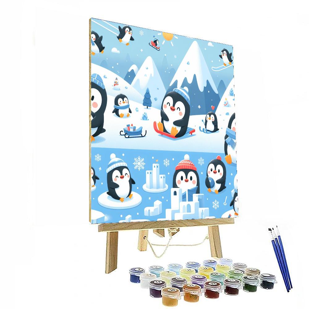 Penguin's Polar Adventure DIY Paint By Numbers