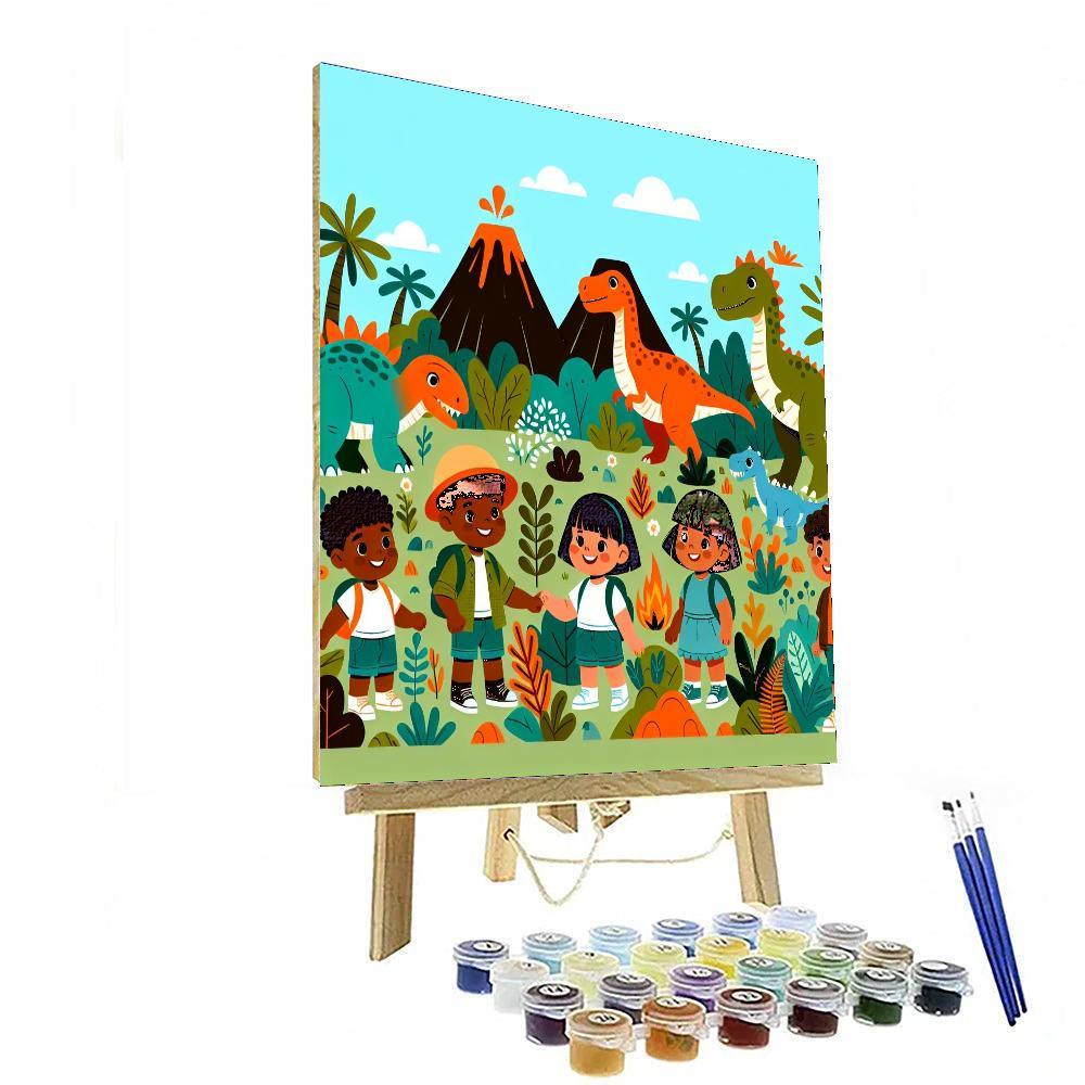 Journey To Dino Land Number Painting