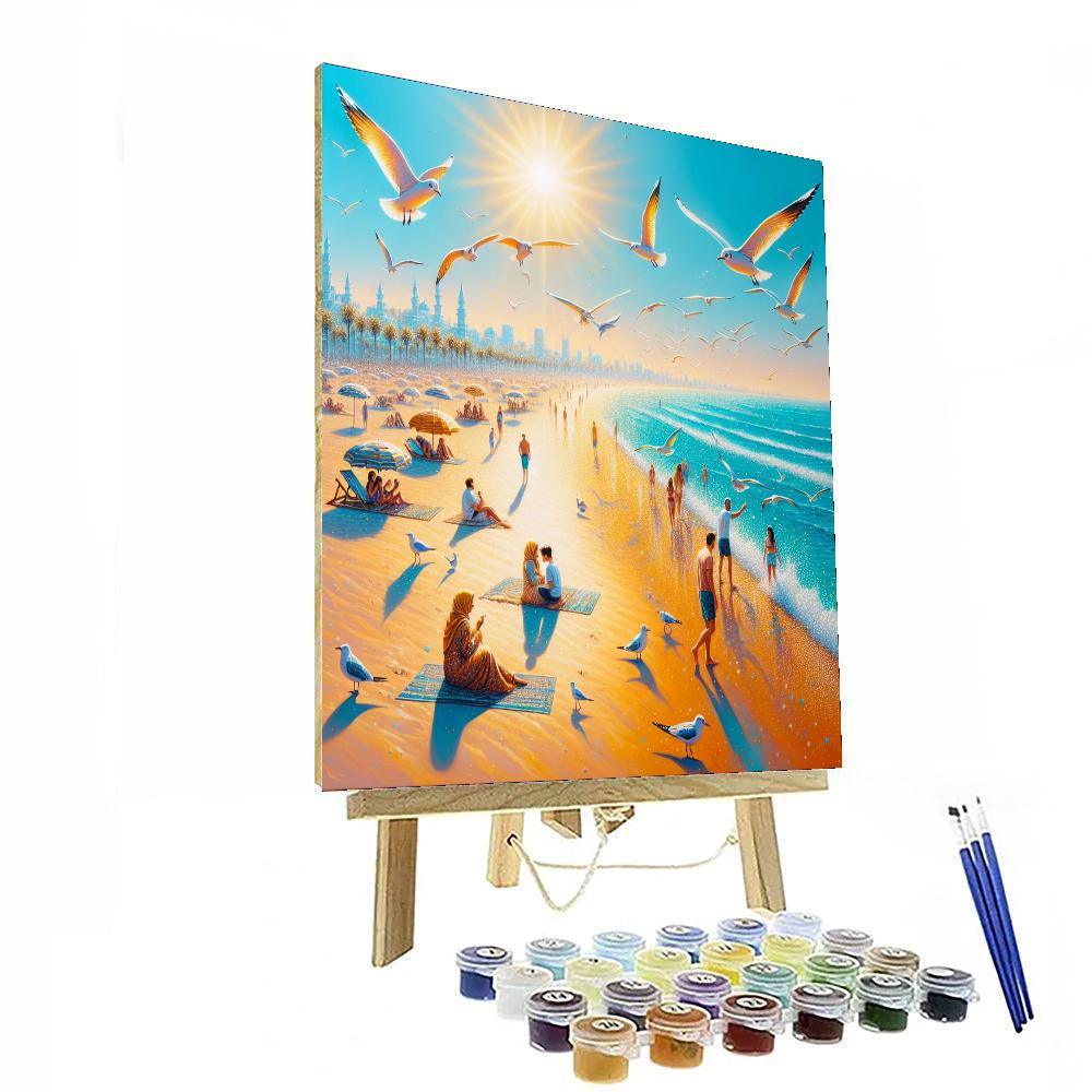 Sunny Coastal Promenade Paint By Numbers