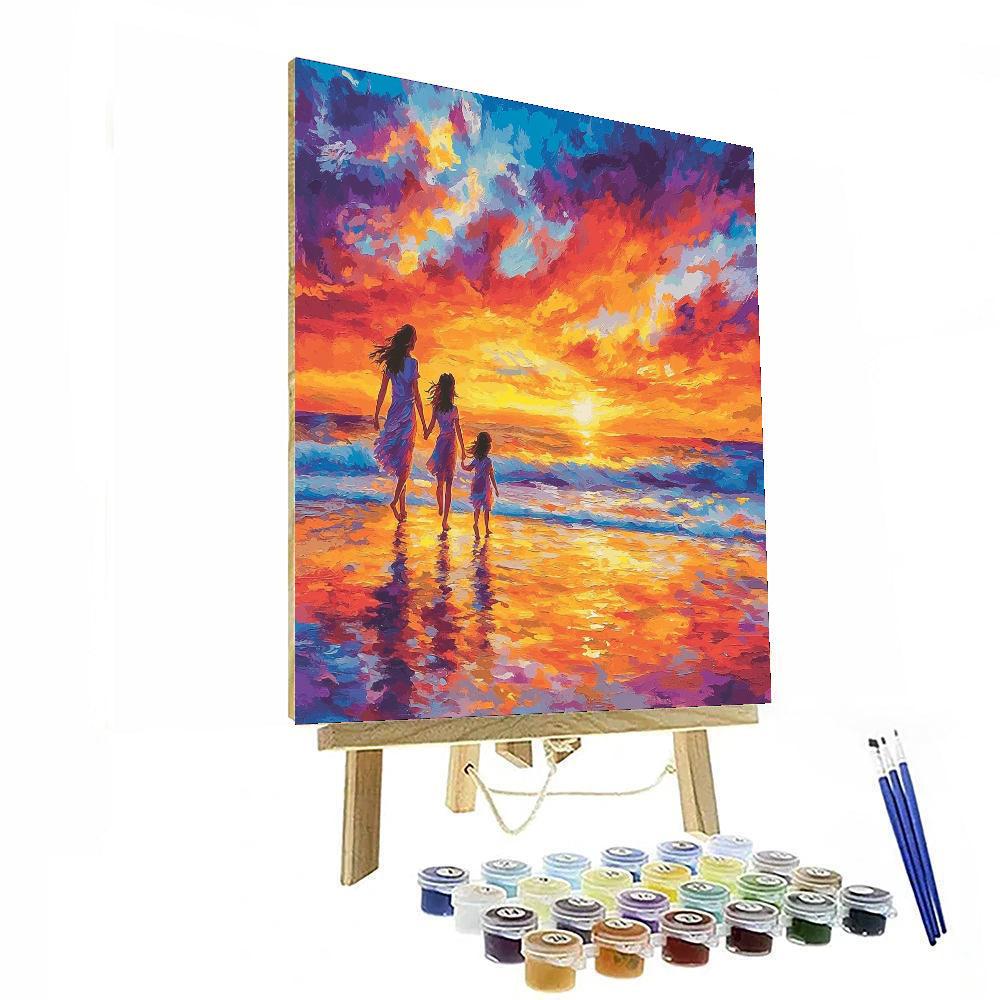 Holding Hands On A Sunset Beach Numbered Painting Kits