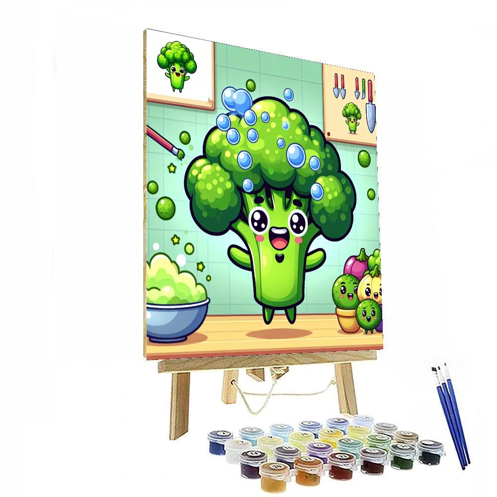 Bubbling Broccoli Paint By Numbers Art