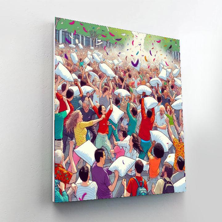 Pillow Fight Day - Worldwide Number Painting
