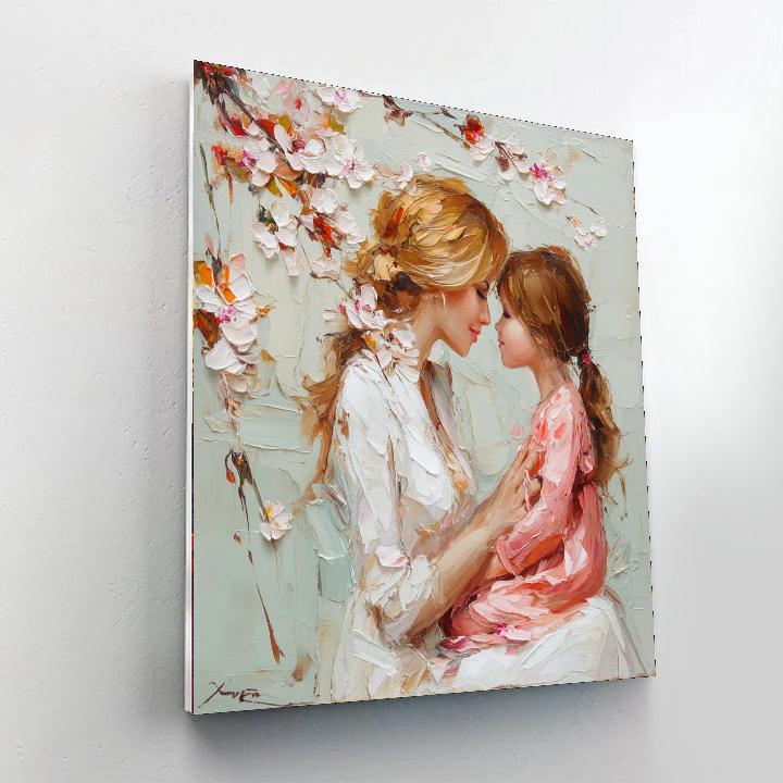 Cuddles Under The Cherry Blossoms Numbered Painting Kits