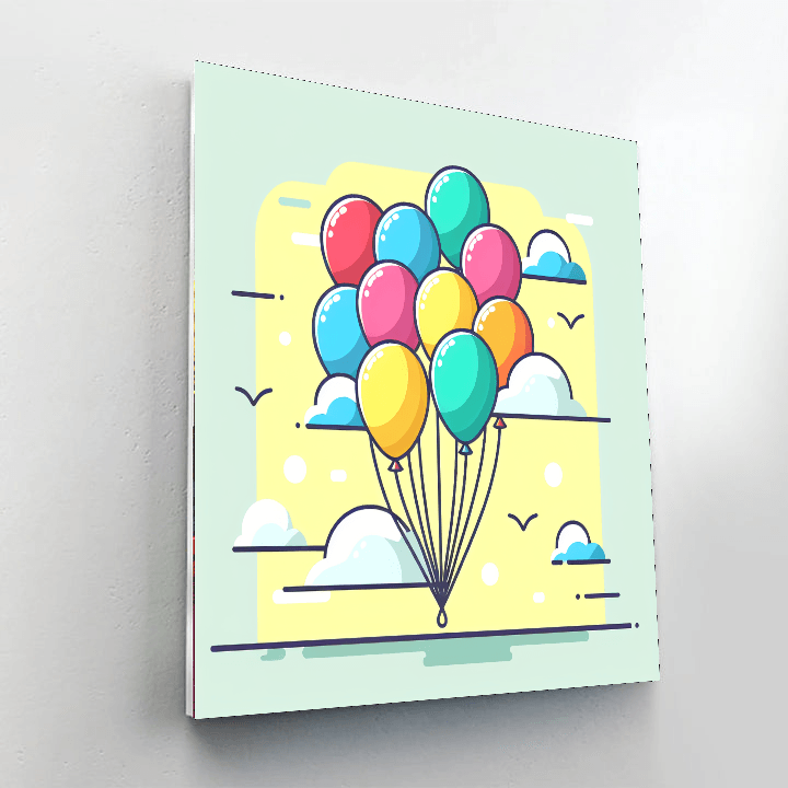 Breezy Balloons Paint By Numbers Art