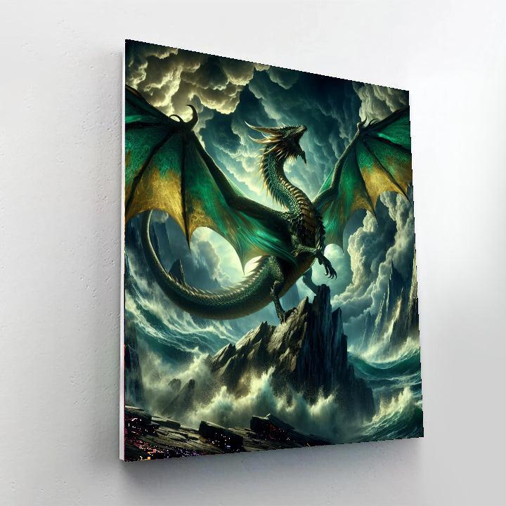 Regal Dragon Fantasy Number Painting