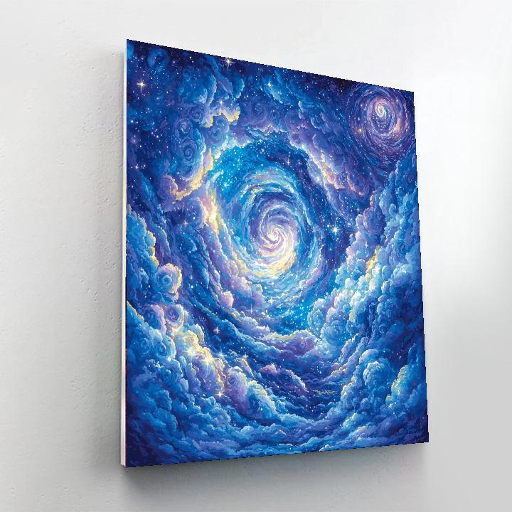 Utagawa Hiroshige Inspired Celestial Dance Of Cosmic Clouds  Painting By Numbers Kit