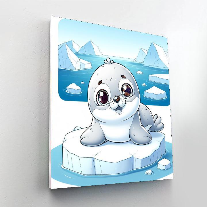 Cuddly Baby Seal Painting By Numbers Kit