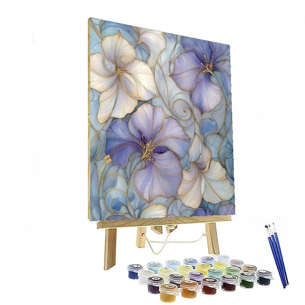 Alphonse Mucha Inspired Ethereal Floral Reverie  Painting Number Kit