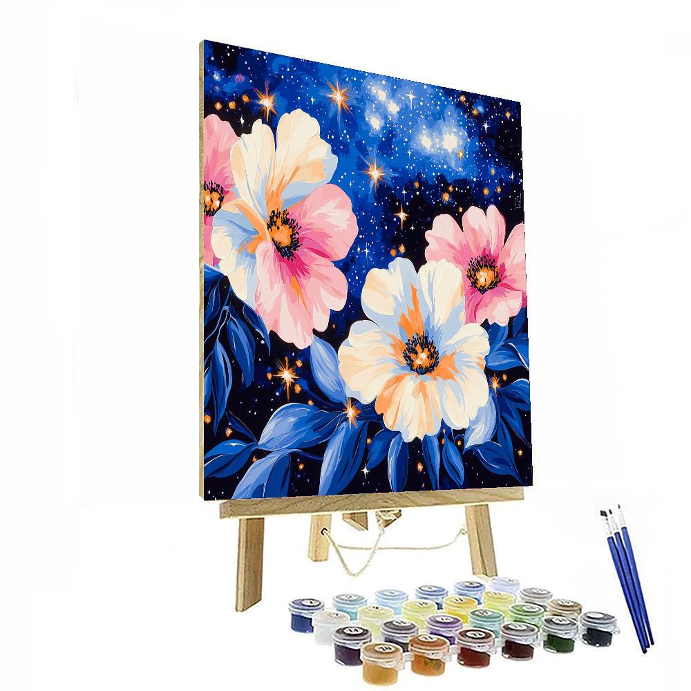 Georgia O'Keeffe Inspired Celestial Garden Wonders  Number Painting