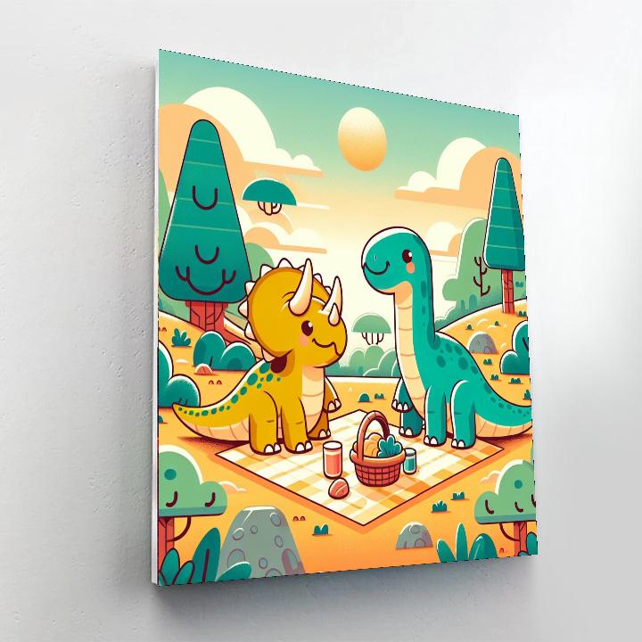 Dinosaur's Prehistoric Picnic DIY Paint By Numbers