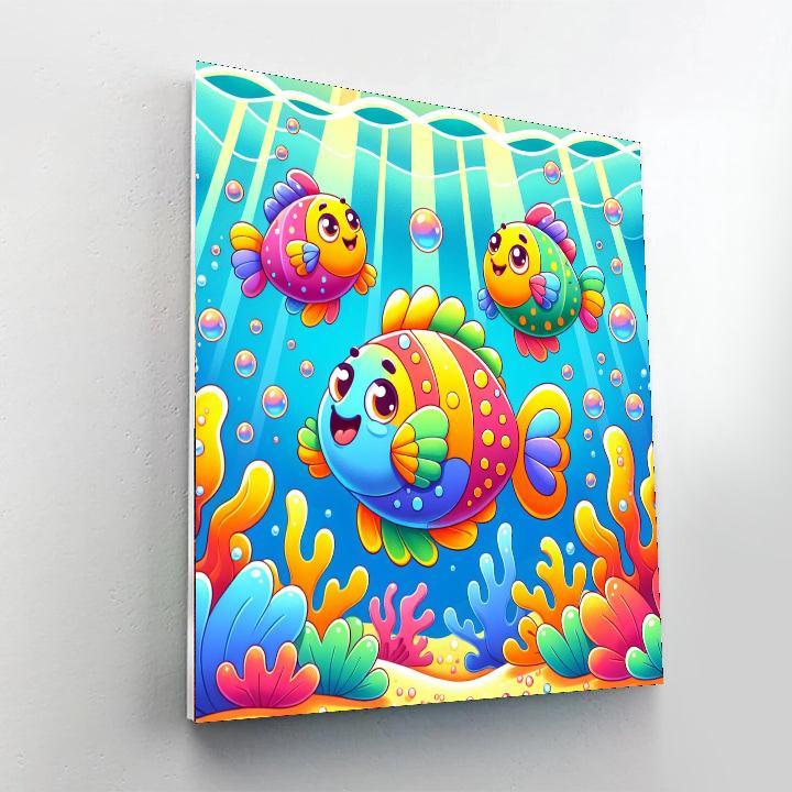 Rainbow Fish Fiesta Painting Number Kit