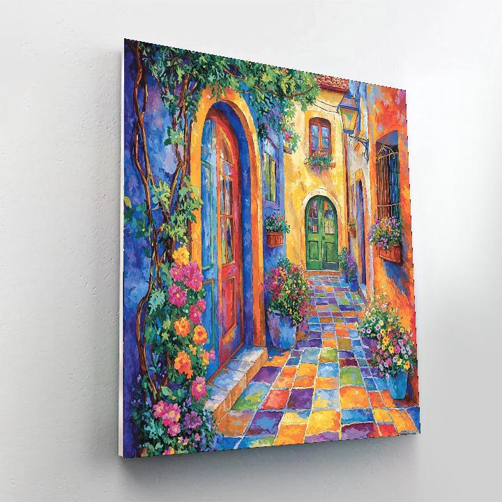 Marc Chagall Inspired Artistic Alleyway  Number Painting