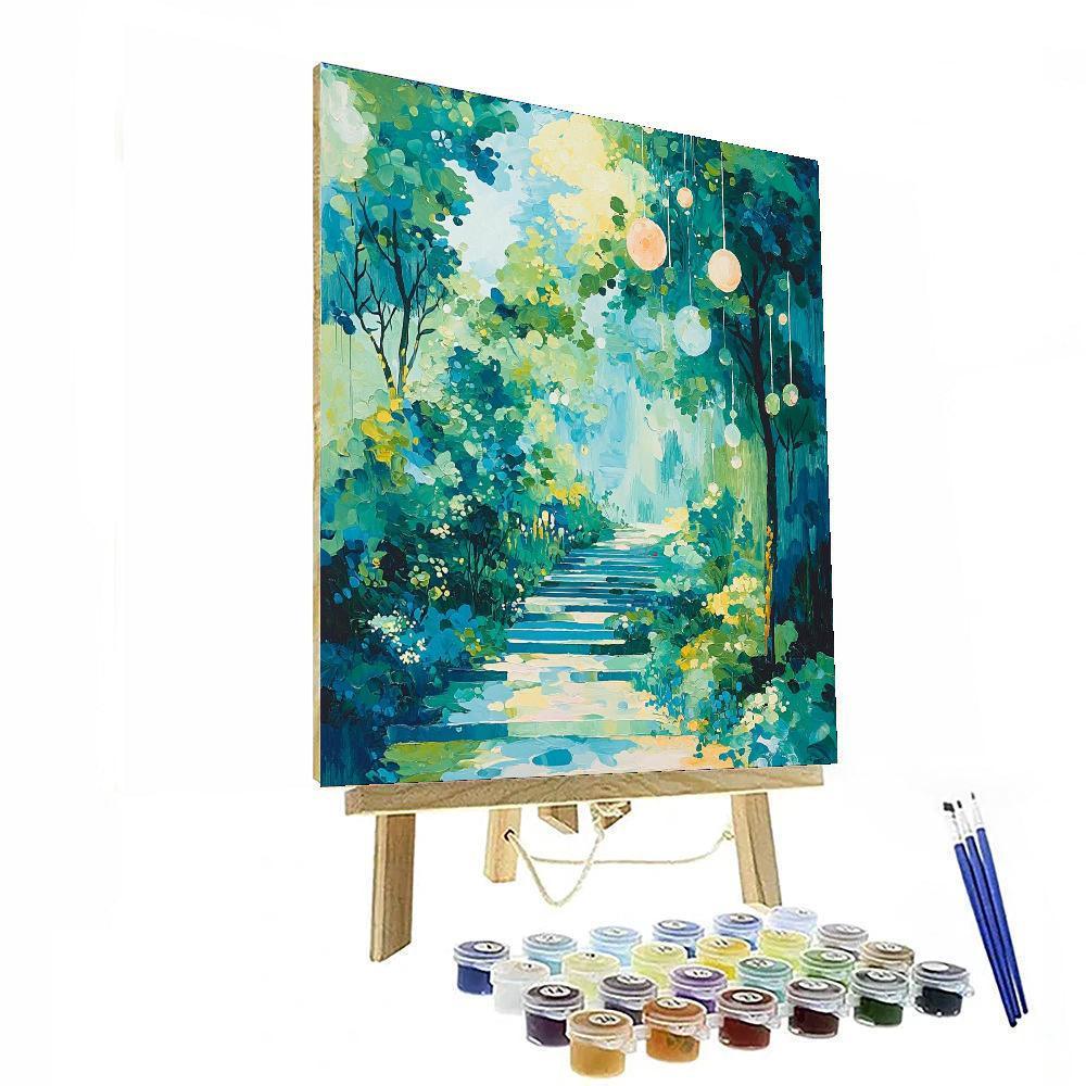 René Magritte Inspired Surreal Garden Sanctuary  Painting By Numbers Kit