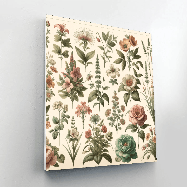 Vintage Botanical Collection Numbered Painting Kits